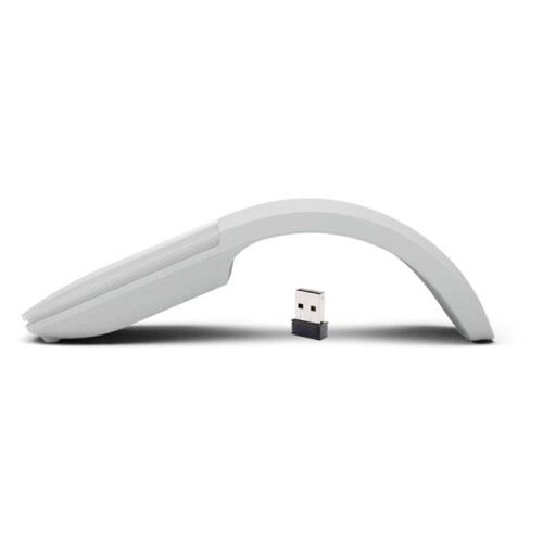 Wireless Mouse Foldable Arc Touch Mause Ultra-Thin Mute Office for PC Laptop White