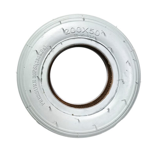 Pneu Externo Cinza de 8 Polegadas (200x50) para Roda Dianteira de Cadeira de Rodas Elétrica