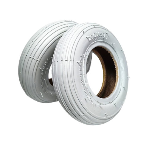 Pneu Externo Cinza de 8 Polegadas (200x50) para Roda Dianteira de Cadeira de Rodas Elétrica 1