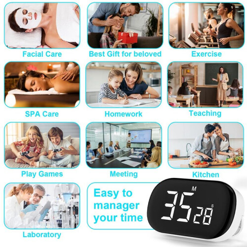 Digital KöKstimer,Digital Timer ÄGgtimer,Digital KöKstimer, Stoppur, VäCkarklocka,För LäRande, Matlagning, Sport 1