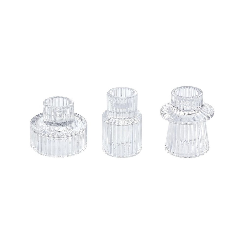 Semoic Taper Glass Candlestick Holders Candle Holders For Table Centerpieces, Wedding Decor And Party B