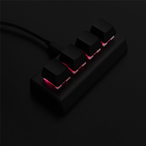 4 Keys Programmable Keypad Red  Ctrl C V Enter  Mechanical Keyboard Support NKRO for Gaming Office Black A 2