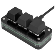 3 Tangenter Makroprogrammering Minitangentbord för Photoshop Gaming Hotswap Programmering Tangentbord Kopiera Klistra Macropad Svart Typ B