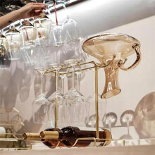 Wine Glass Holder, Countertop Metal Wine Glass Holder,Can Store 6 Wine Glasses, 2 Bottles of Wine,1 Wine Decanter