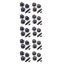 10 Jeux de Boutons de Guitare en Plastique, 1 Volume et 2 Boutons de ContrôLe de Tonalité, Guitare éLectrique, Noir