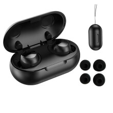 TWS 5.4 Fones de Ouvido Sem Fio com Estojo de Carregamento Sem Fio Fones de Ouvido Invisíveis Pretos