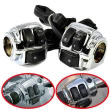 Voor  XL883 Sportster Dyna V-ROD Softail Motorfiets Stuur Richtingaanwijzer Schakelaar, 1 Inch 25 Mm, Zilver