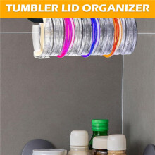 Kitchen Gadgets Tumbler Lid Organizer - Horizontal - Self-Adhesive Lid Organizer for Under-Cabinet Mount Black