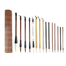 Chinese Calligraphy Brushes Set, 15Pcs Chinese Writing Brushes with Bamboo Pen Holder Japanese Painting Ink Brushes