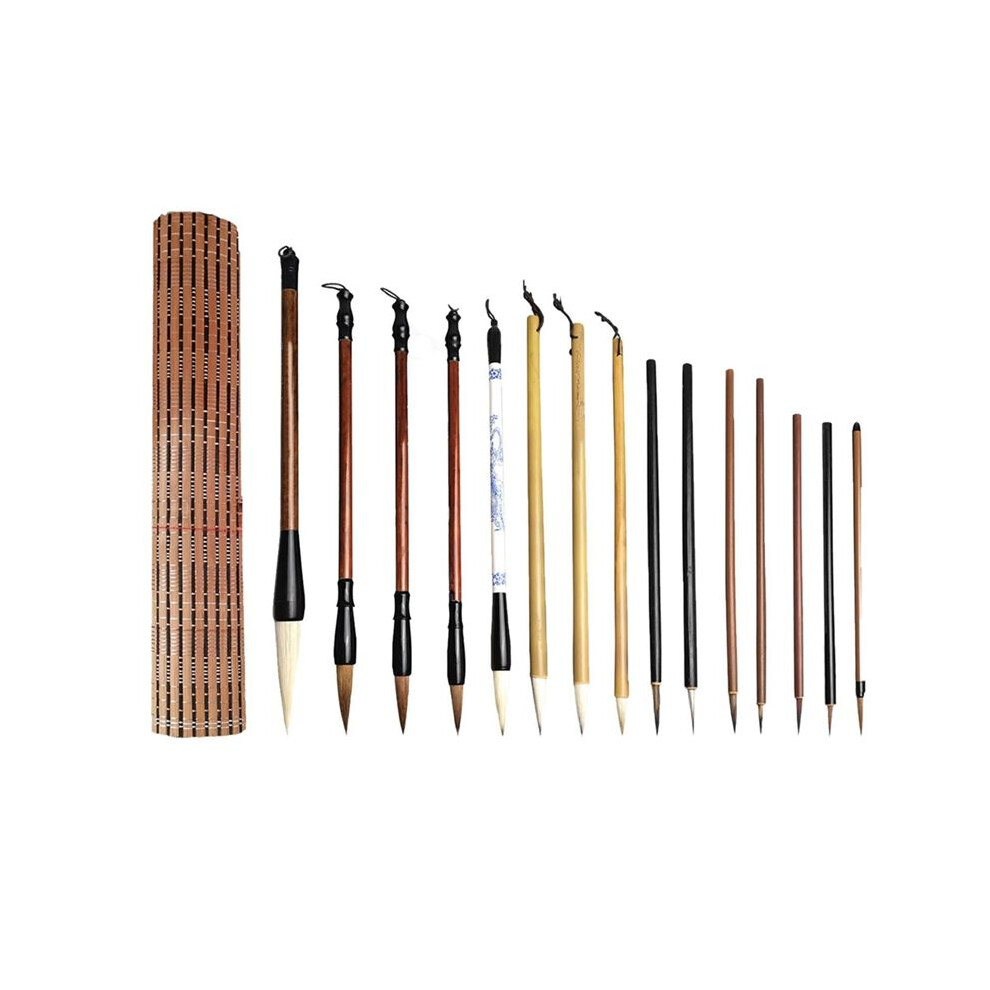 Photos - File Folder / Lever Arch File Chinese Calligraphy Brushes Set, 15Pcs Chinese Writing Brushes with Bamboo Pen Holder Japanese Painting Ink Brushes