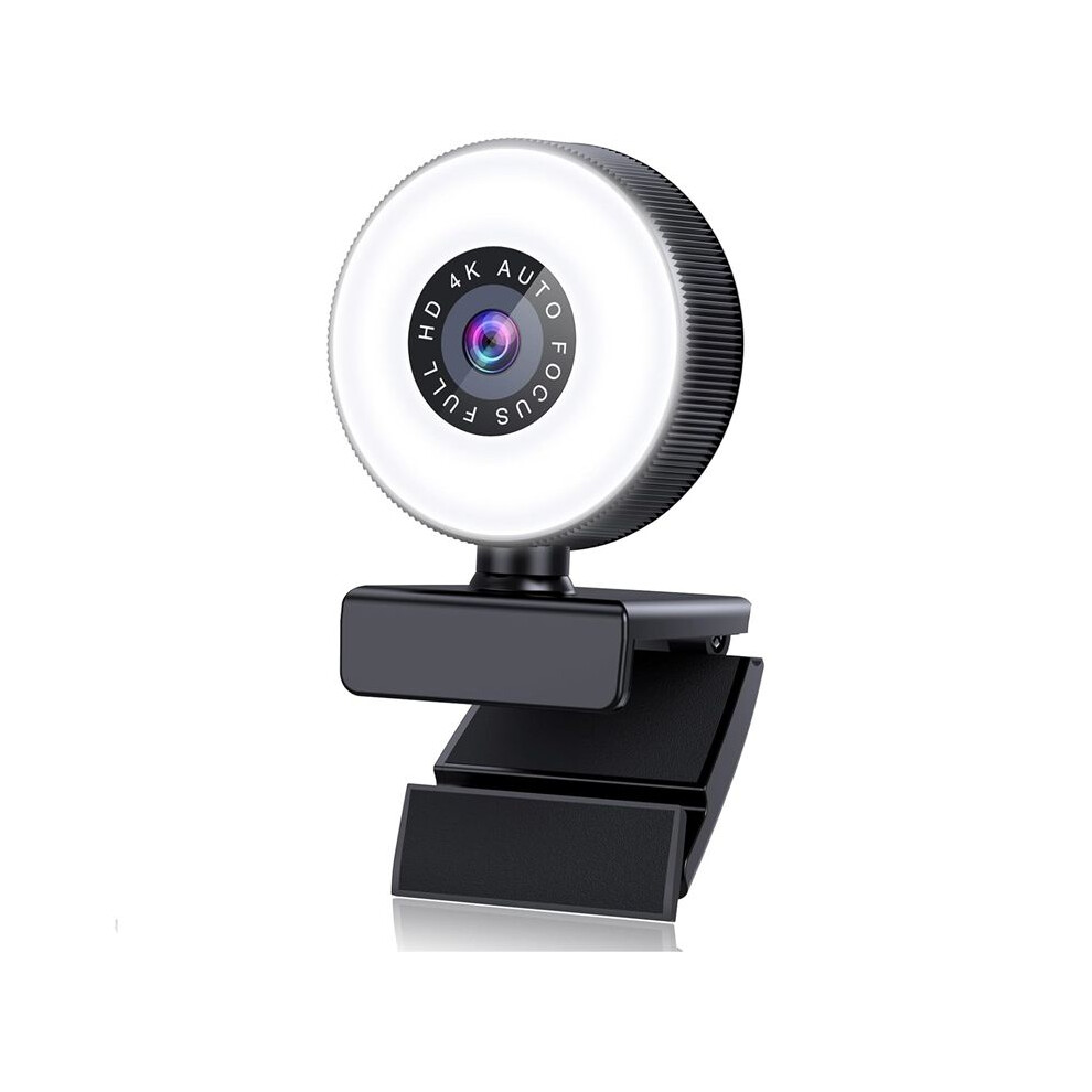 4K Hd Autofocus Webcam With Microphone, Adjustable Computer Camera Usb Webcam For Laptop Desktop Video Calling Light 6033968193730