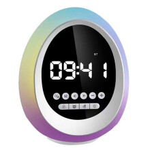 New RGB Colorful Atmosphere Light Speaker Wireless Clock Alarm Clock Gift Card Small Speaker