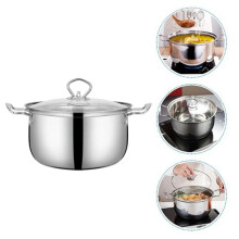 Stainless Steel Pot Kitchen Food Cooking Pot Milk Heating Pot Nonstick Saucepan with Lid