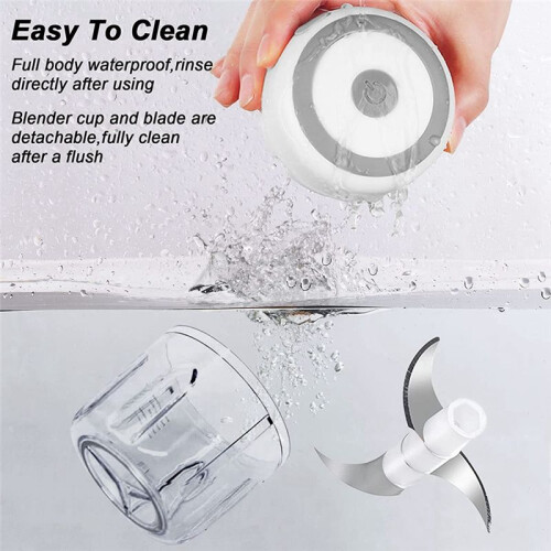 250ML  USB Electric Meat Grinder Garlic Chopper Rechargeable Crusher Food Processor 1