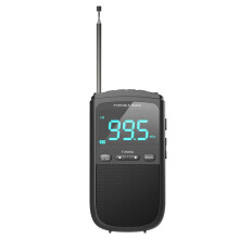 Movimiento al Aire Libre AM FM Radio EstéReo Personal FM Recargable Conector para Auriculares Reloj Alarma Radio de Bolsillo para TransmisióN(B)