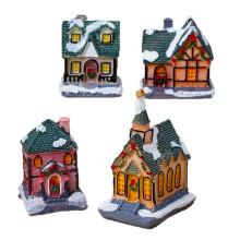Winter Christmas Ornaments Christmas Resin House Collectable Figurine for Christmas Holiday Party Decor