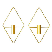 Rhombischer Geometrischer Wand-Pflanzgefäß, HäNgevase, Eleganter, Langlebiger Wand-Pflanzenhalter, HäNgende PflanzgefäßE, Eisen-Blumenhalter B