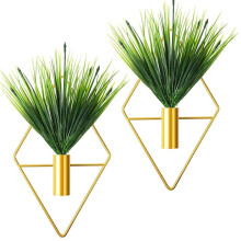 Rhombic Geometric Wall Planter Hanging Vase Elegant Durable Wall Plant Holder Hanging Planters Iron Flower Holder B