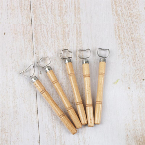 5 Pcs Pottery Handle Shaping Tools Tea Cup Water Glass Handle Carving Scraper DIY Ceramic Pot Shaping Crafting Tools 1