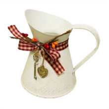 Bloemenvaas Emmer Boog Hart Hanger Kan Boerderij Rustieke Kruik voor Centerpiecess Country Iron Pitcher Planter Jug-A