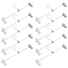 Pant Hangers,Skirt Hangers with Clips Space Saving,Adjustable Clips Hangers Clothes Hangers for Pants 10 Pack