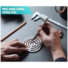 Leather Cutting Tools Corner Cutting Ruler Metal Concentric Circles Template Round Leather Corner Punch