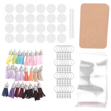 144 PCS Acrylic Keychain Blank Set,Key Chain for Vinyl Key Come with Acrylic Blank Bulk, for DIY Keychain Vinyl Crafting