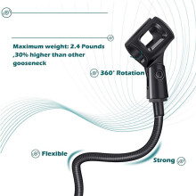 2 Pcs Microphone Adjustable Stand Flexible Gooseneck Desktop Stands Desk Clamp Recording Equipment for Meeting Lecture