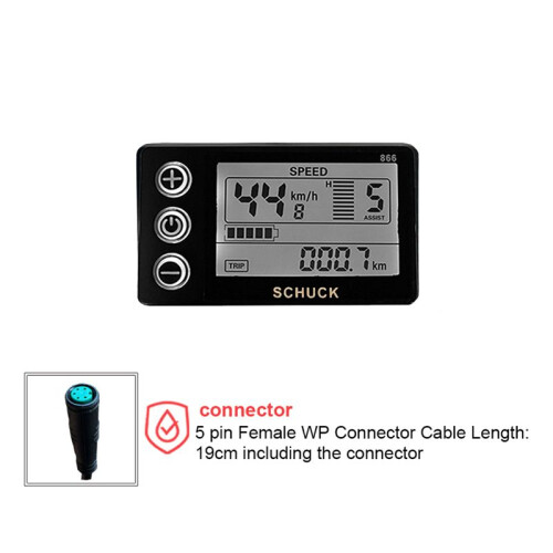 Ebike S866 LCD Display Meter Electric Bicycle 24V 36V 48V Control Panel with Waterproof Plug for BBS01 BBS02 BBSHD 2