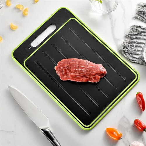 Chopping Board with Defrosting Function - Twin Pack - 3X Faster -with Integrated Knife Sharpener and Spice Grater 2