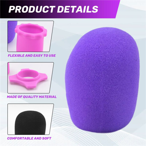 Handmicrofoon Bescherming Siliconen Ring Anti Rolling Bodem Staaf Mouw Houder Microfoon Covers Schuim 2