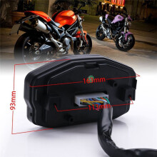 Motorcycle Universal LCD Speedometer Water Temperature Fuel Gauge Odometer for Motorcycles with 1, 2, and 4 Cylinders