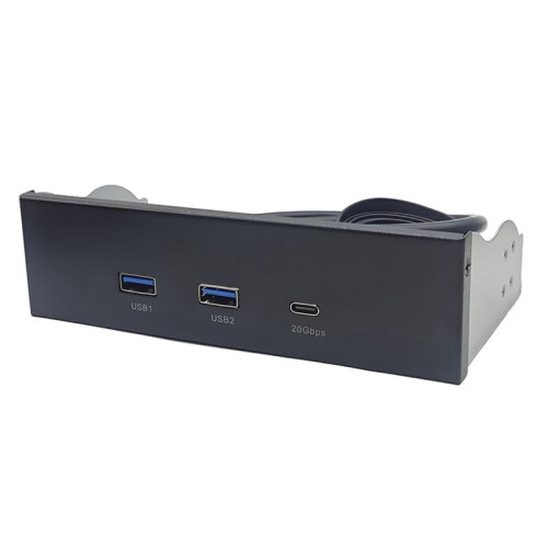 Painel Frontal USB para PC 2 Portas USB 3.2 GEN1 5 Gbps + 1 Porta TIPO C 10 Gbps/20 Gbps Hub para Desktop 5,25 Polegadas Compartimento para Unidade de