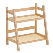 Wooden Storage Shelf,2-Tier Desktop Organizer - Multi-Use Display Rack for Office Supplies, Makeup, Stationery