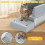 Cat Litter Box Ramp with Filter Function, Double Layered Self-Cleaning Cat Litter Box Litter Trapper with Storage Gray 3