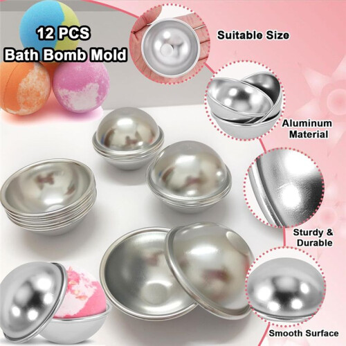 Moldes BathBomb, Molde de Metal BathBomb de 2,1 Polegadas, Prensa BathBomb para Suprimentos de Fabricação DIY, para Artesanato 2