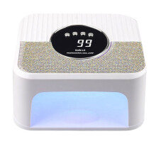 Lâmpada UV para Unhas em Gel, Lâmpada de Unha de 45 LED com Modo de 4 Temporizadores, Lâmpada de Unha em Gel Decorada com Strass Brilhante Branco