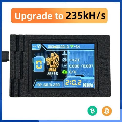 235KH/S NMMiner NerdMiner Bitcoin Crypto Solo Lottery Miner 2,8 Polegadas  Display com Case NerdMiner Atualizado 1