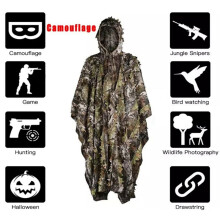 Hunting Tactical 3D Camouflage Poncho Cloak Tree Leaves Camo Ghillie Suit