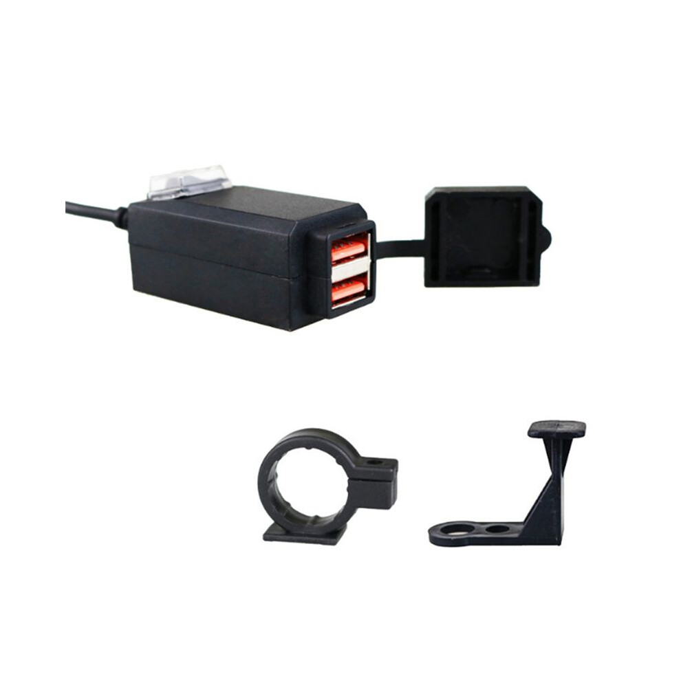 Motorcycle Handlebar Qc 3.0 Dual Usb 9V-12V Charger Motorcycle Waterproof Charger Adapter Socket With 6031088613107