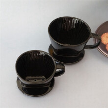 Tasse de Filtre à Café, Goutteur de Café en Céramique Noire à Tasse Unique, Support D'Égouttement de Filtre Réutilisable S