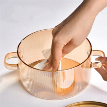 Casserole en Verre Transparente, Marmite à Soupe Chauffante, Double Poignée, Casserole en Verre avec Couvercle Argenté