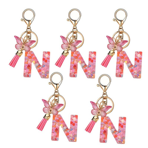 N Style Letter Keychain Cute Initial Letter Keychain Handle Pendant 1