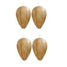 4-Pack -Papper Getingbo Lockbete Hängande Falskt Getingbo för Getingar Hornets Gula Jackor