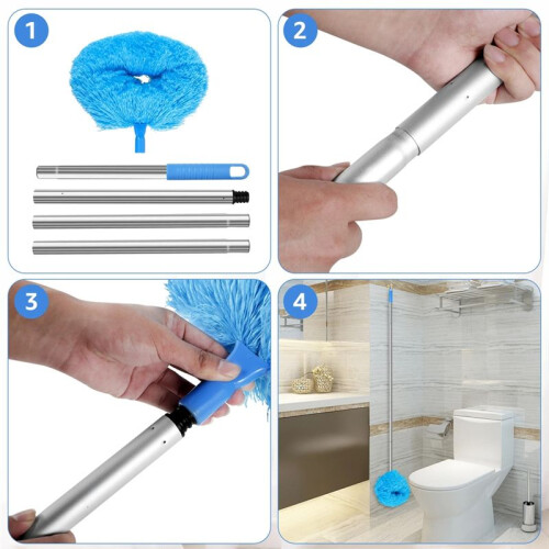 Ceiling Fan Cleaner Duster Telescopic Handle with Removable Cleaning  Reusable Microfiber Ceiling Fan Blade B 1