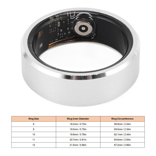 Smart Ring 18mAh EcTri Silber Größe 8 IP68 1