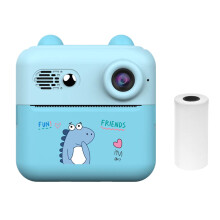 Mini 1080P Photo Printer Camera 1200W VGA 2.4" Screen Blue/Pink