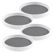 4 Pack 10 Inch Non-Skid Turntable for Cabinet 360 Degree Turntable Storage for Kitchen, Bathroom, and Pantry Spaces