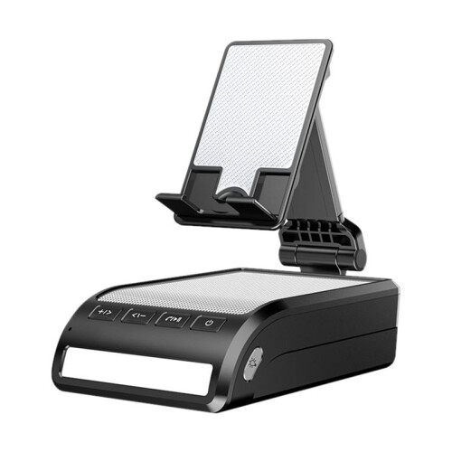 Mobile Phone Holder with  Speaker Led Light Built-in Microphone Portable Foldable Cell Phone Stand