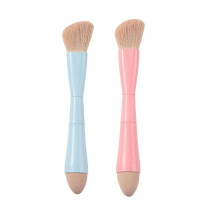 Doppelseitiger Make--Pinsel, 4-In-1, Einziehbarer Kosmetikpinsel für Unterwegs, Multifunktionaler Concealer-Schwammpinsel für Lidschatten
